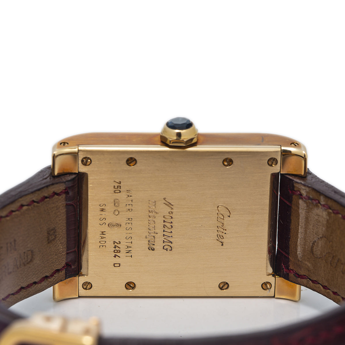 Cartier Tank A Vis Paris 2484D MINT Unpolished 18k Manual Winding Watch 27x39mm