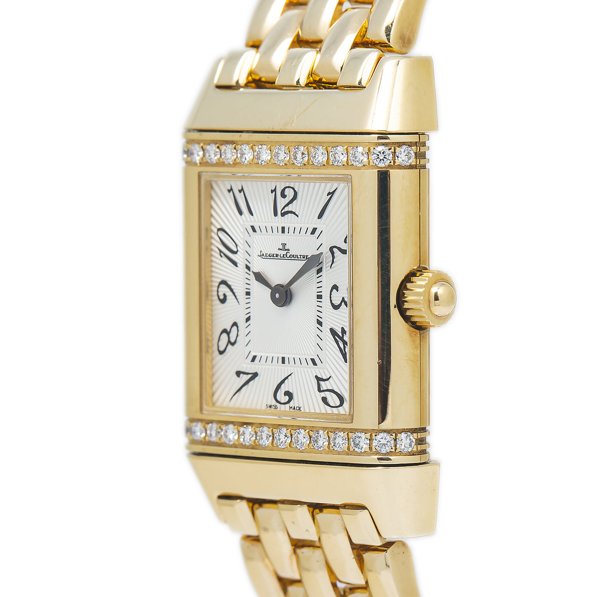 Jaeger-LeCoultre Reverso 265.1.08 18k Factory Diamond Quartz Ladies Watch 21mm