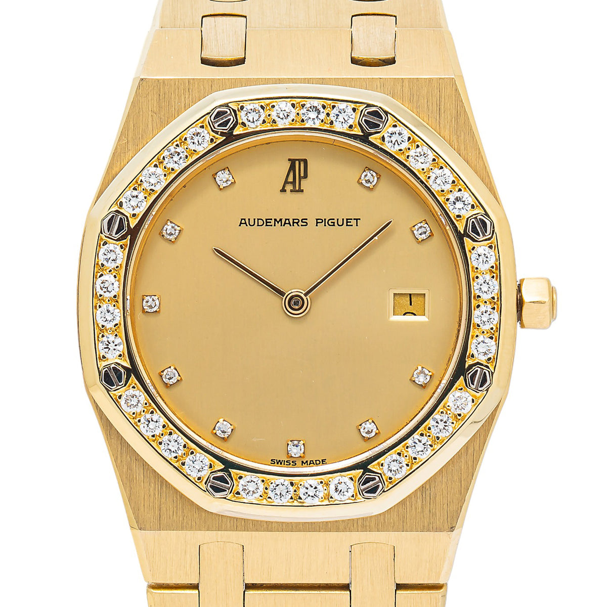 Audemars Piguet Royal Oak 56143BA 18k Yellow Gold Champagne Dial Watch 33mm