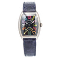 Franck Muller Color Dreams 7502QZ 18k White Gold  Black Dial Ladies Watch 29mm