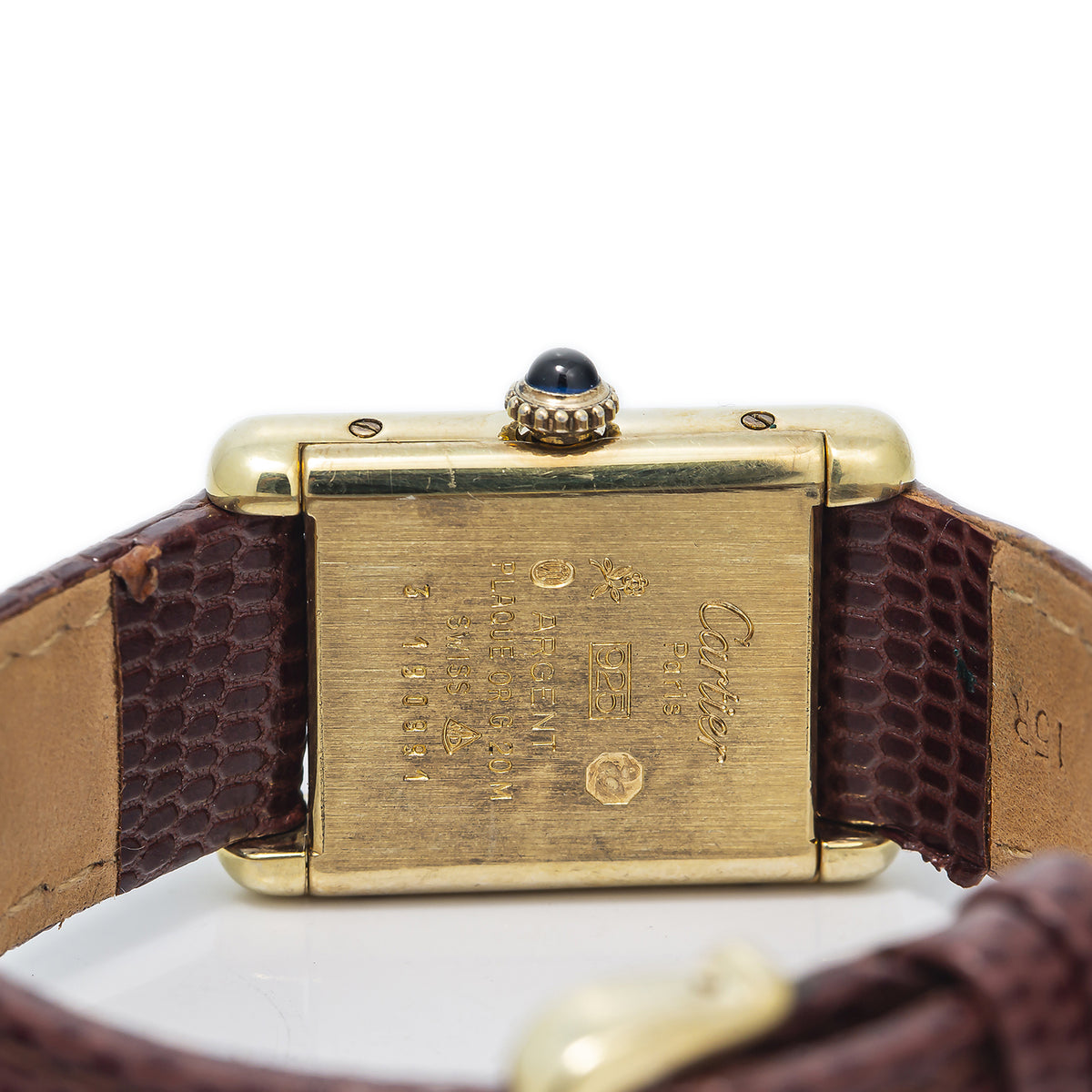 Cartier Tank Vintage 925 Gold Plated Roman Numeral Manual Watch 21x28mm