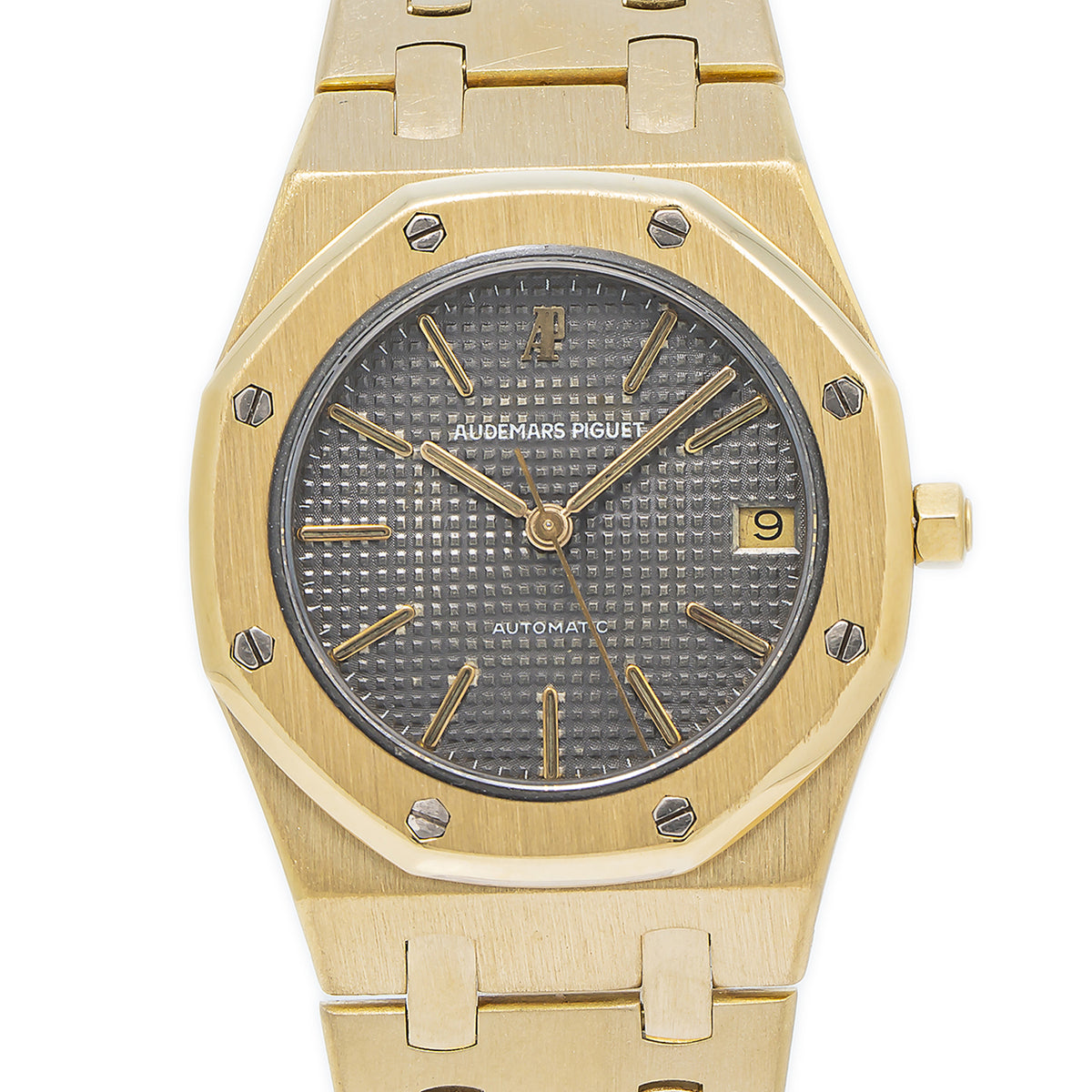 Audemars Piguet Royal Oak 14486BA 18k Yellow Gold Auto Grey Dial Mens Watch 34mm