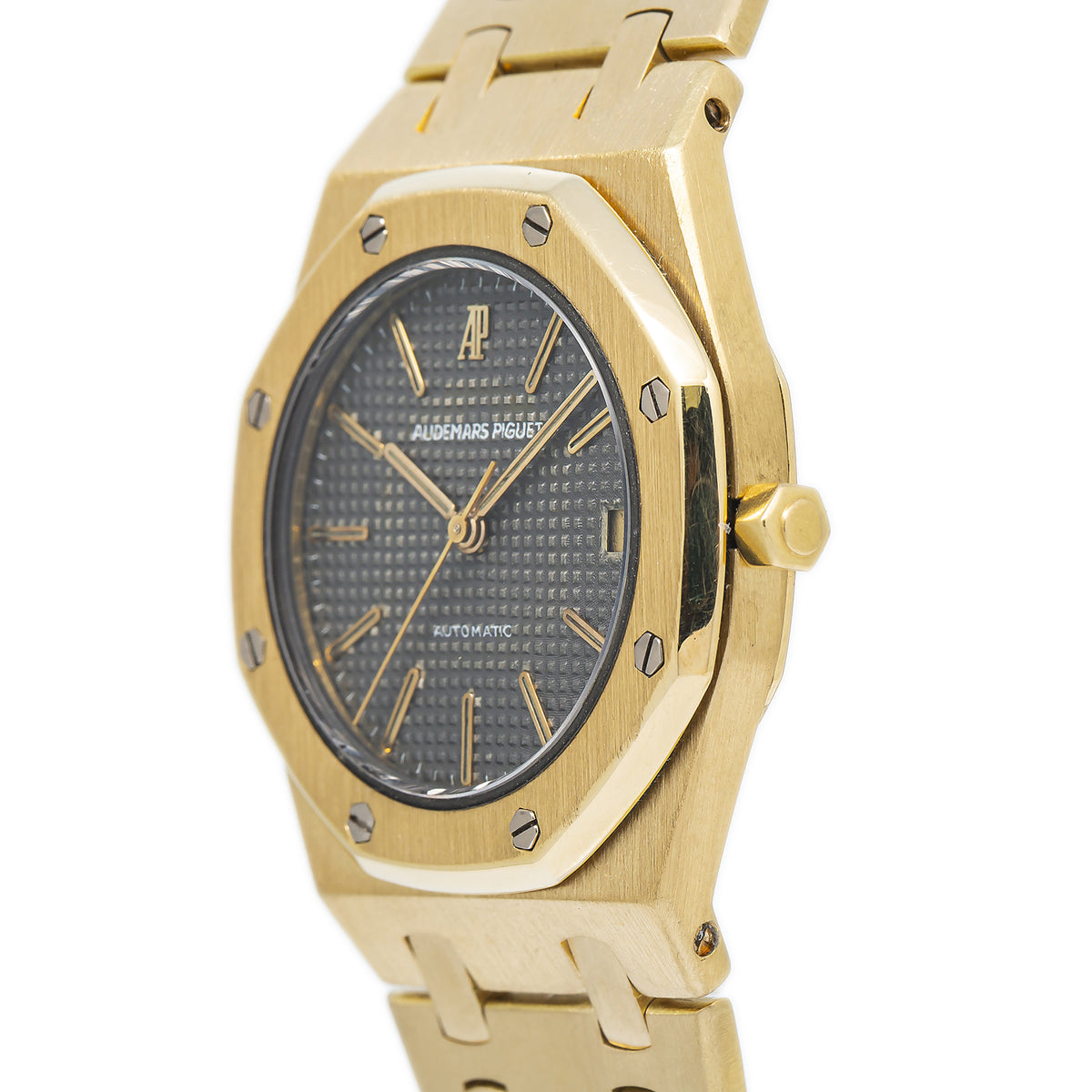 Audemars Piguet Royal Oak 14486BA 18k Yellow Gold Auto Grey Dial Mens Watch 34mm