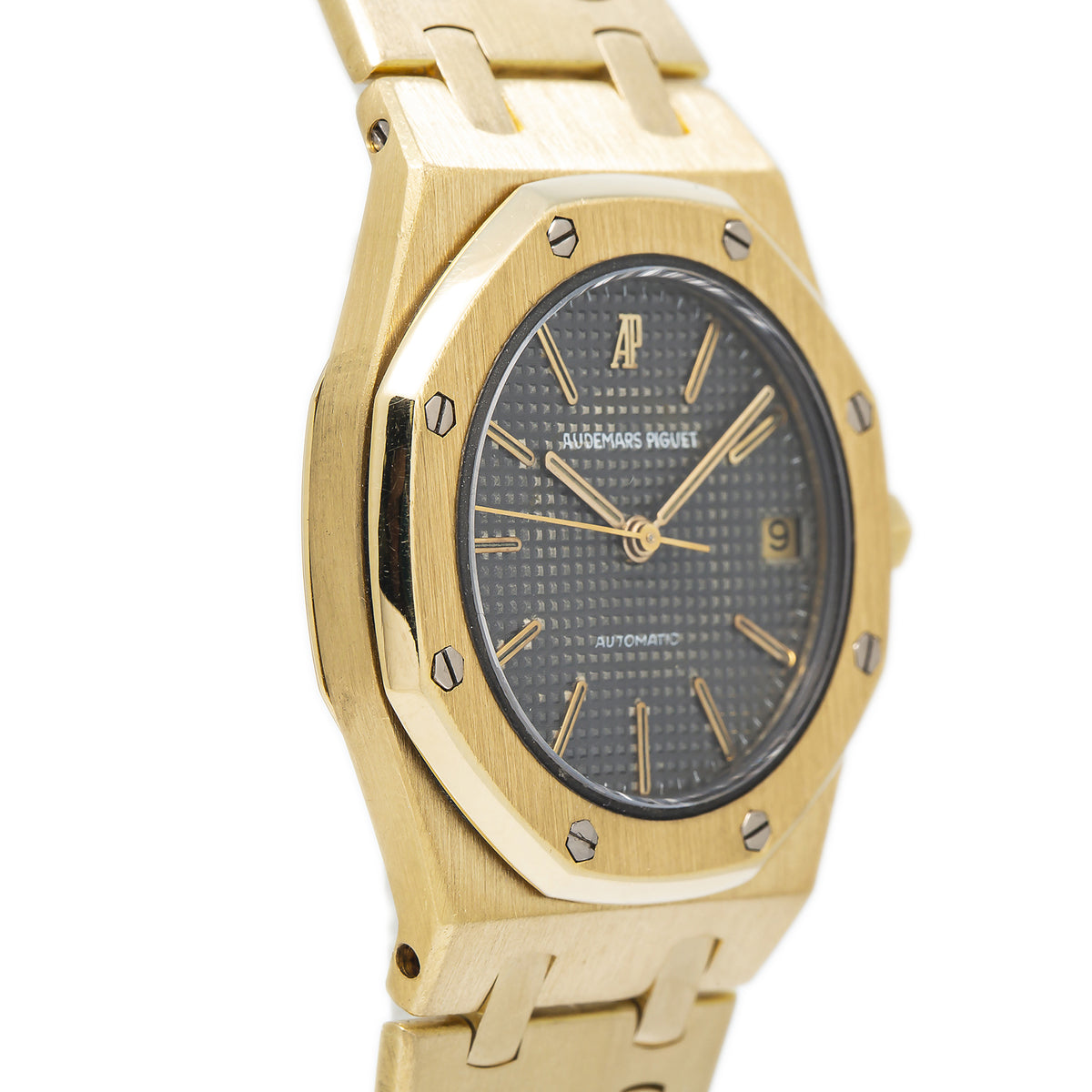 Audemars Piguet Royal Oak 14486BA 18k Yellow Gold Auto Grey Dial Mens Watch 34mm