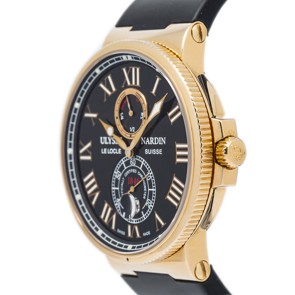 Ulysse Nardin Maxi Marine Chronometer 266-67 18k Rose Gold Men Watch 43mm