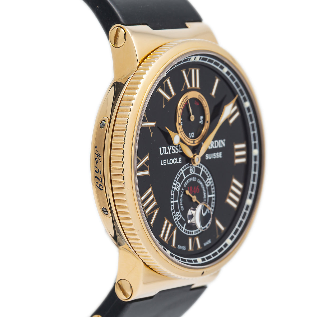 Ulysse Nardin Maxi Marine Chronometer 266-67 18k Rose Gold Men Watch 43mm