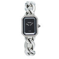 Chanel Premiere Gourmette Chain H7021 Black Factory Diamond Ladies Watch 20x26mm