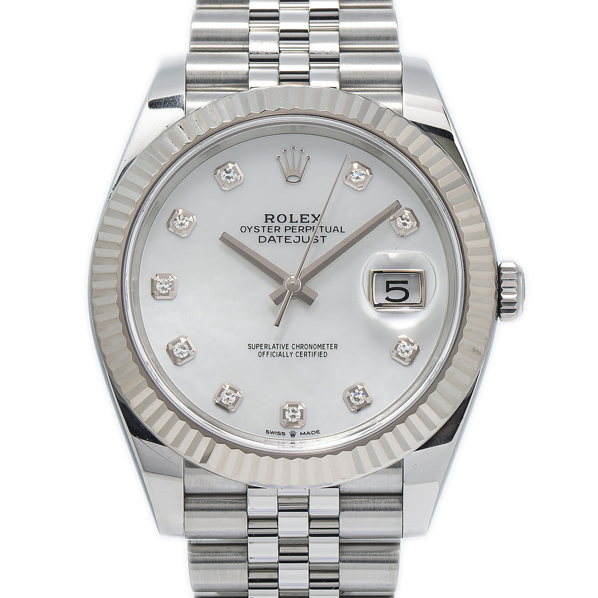 Rolex Datejust 126334 2022 Complete Jubliee Factory MOP Diamond Dial Watch 41mm