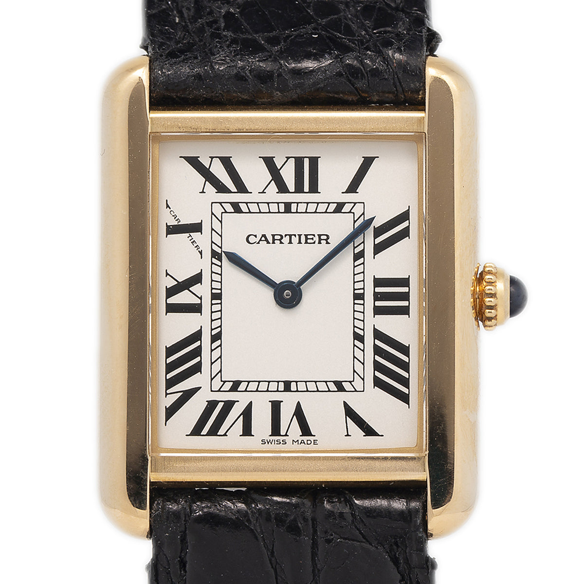 Cartier Tank Solo 2743 W5200002 18k Yellow Gold Quartz Ladie's Watch 24.5x31mm