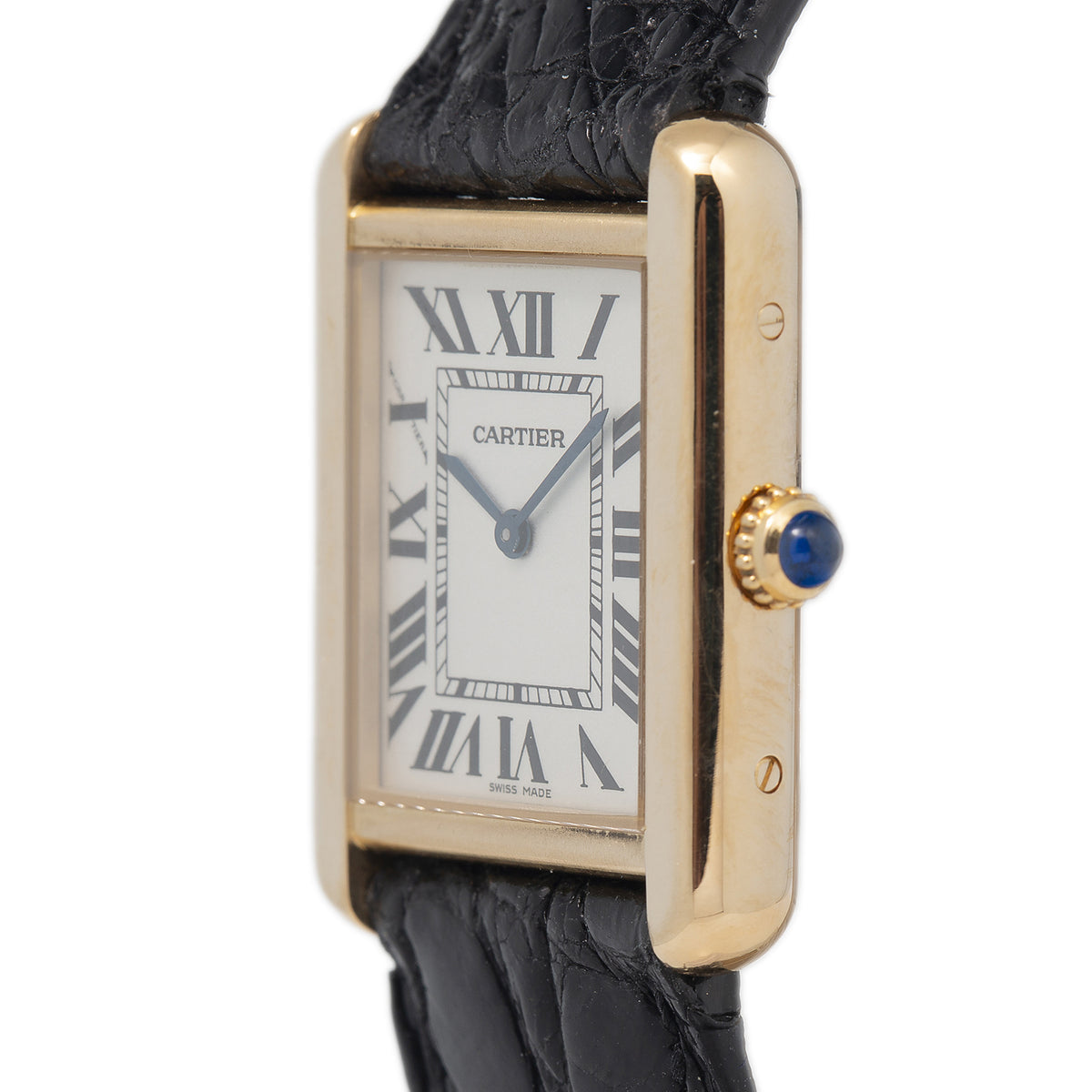 Cartier Tank Solo 2743 W5200002 18k Yellow Gold Quartz Ladie's Watch 24.5x31mm