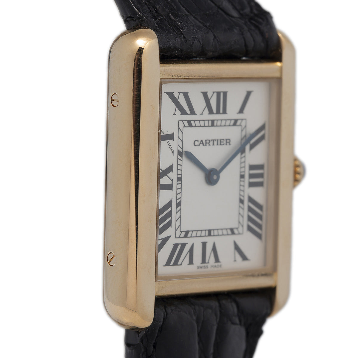 Cartier Tank Solo 2743 W5200002 18k Yellow Gold Quartz Ladie's Watch 24.5x31mm