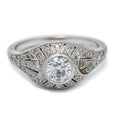 Platinum Antique Engagement Ring 0.55 Ct European Cut E Color VVS1 4.8grams