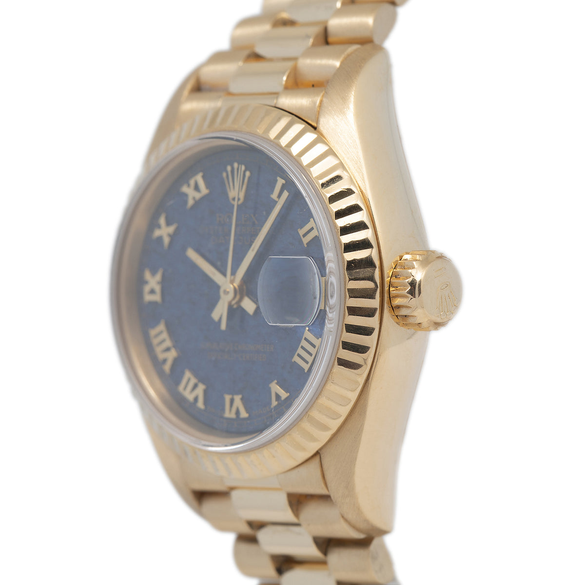 Rolex Datejust 69178 18K YG President Blue Lapis Lazuli Dial Ladies Watch 26mm