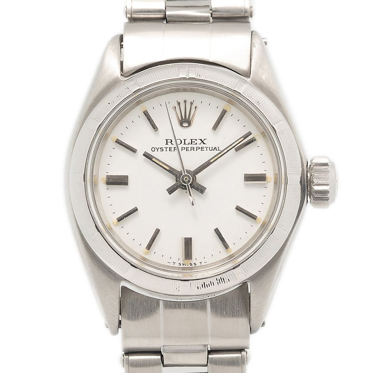 Rolex 6623 Oyster Perpetual SS Automatic White Index Dial Ladie's Watch 24mm