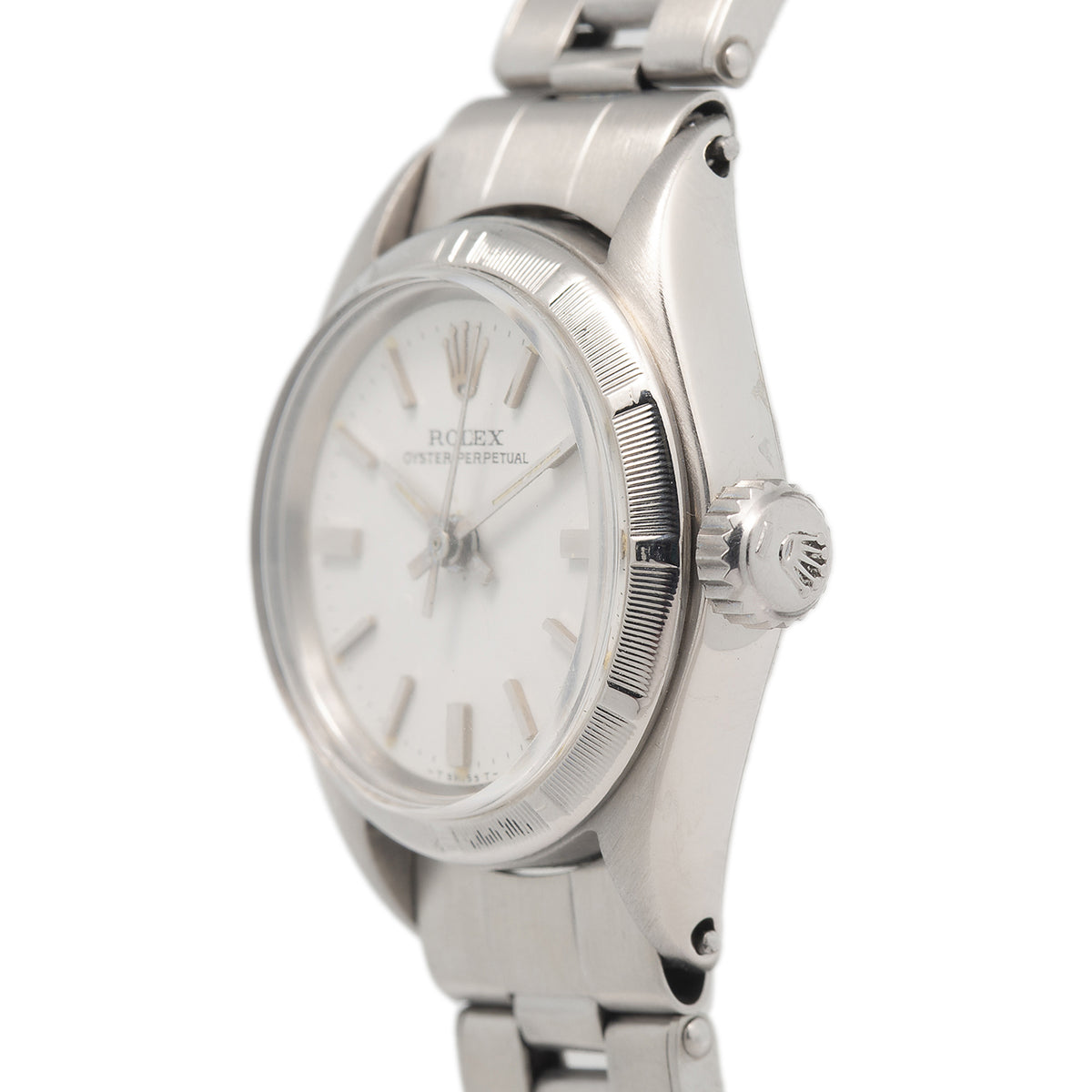 Rolex 6623 Oyster Perpetual SS Automatic White Index Dial Ladie's Watch 24mm