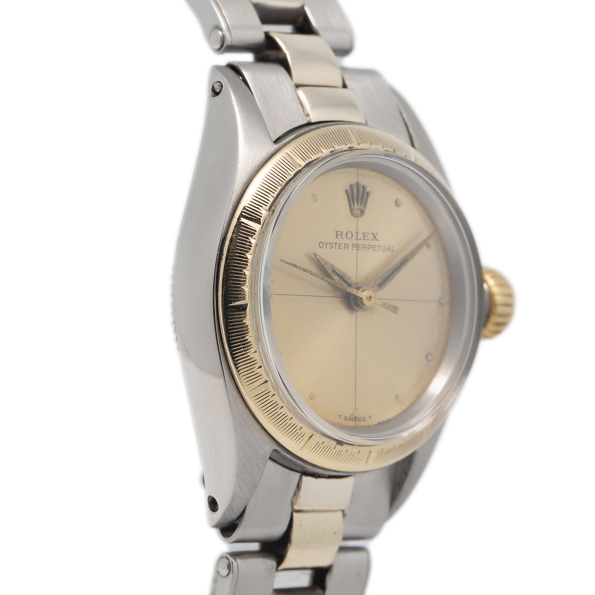 Rolex Zephyr Oyster Perpetual 6621 Two Tone Gold Dial Ladies Watch 25mm