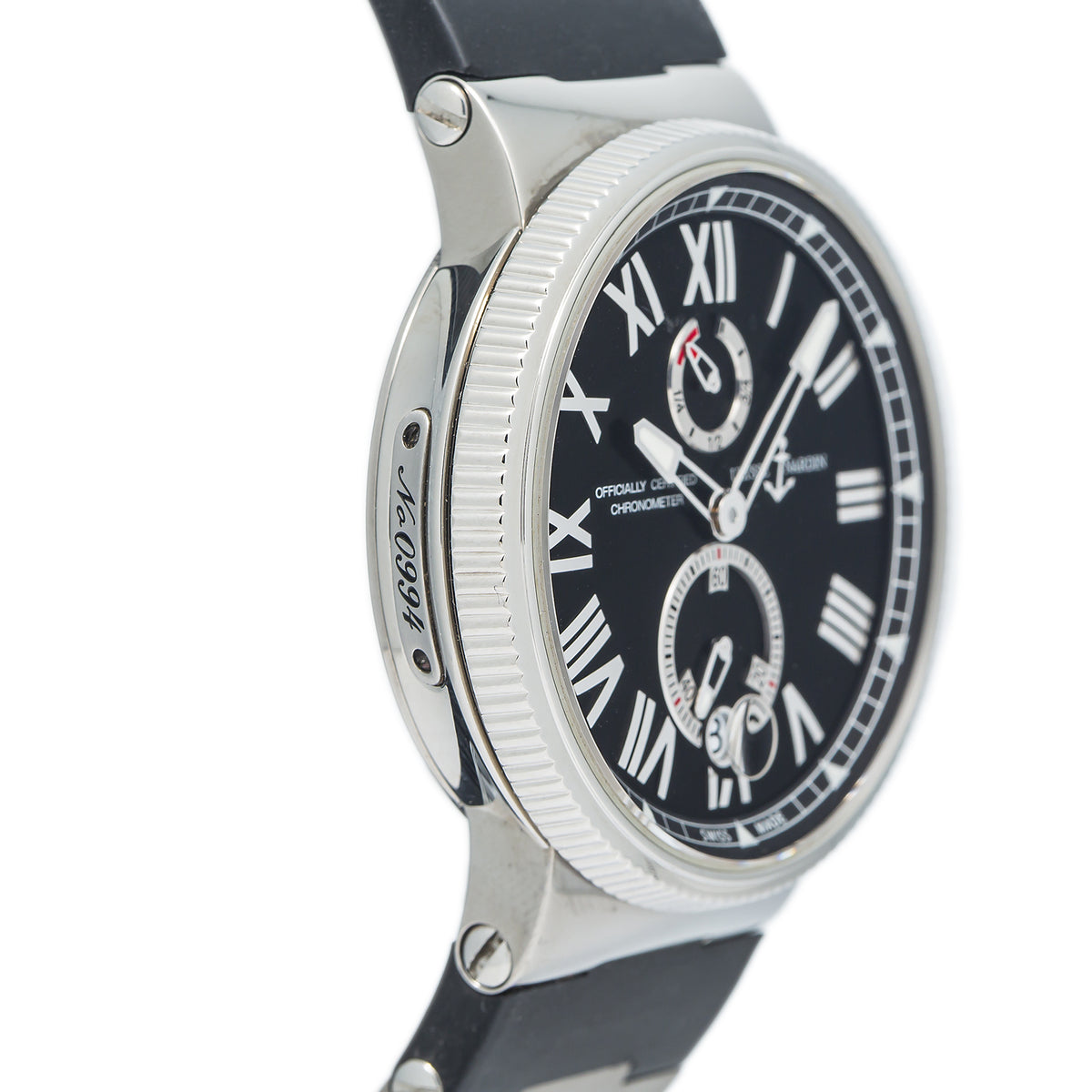 Ulysse Nardin Marine Chronometer 1183-122 Steel Black Dial Mens Watch 43MM