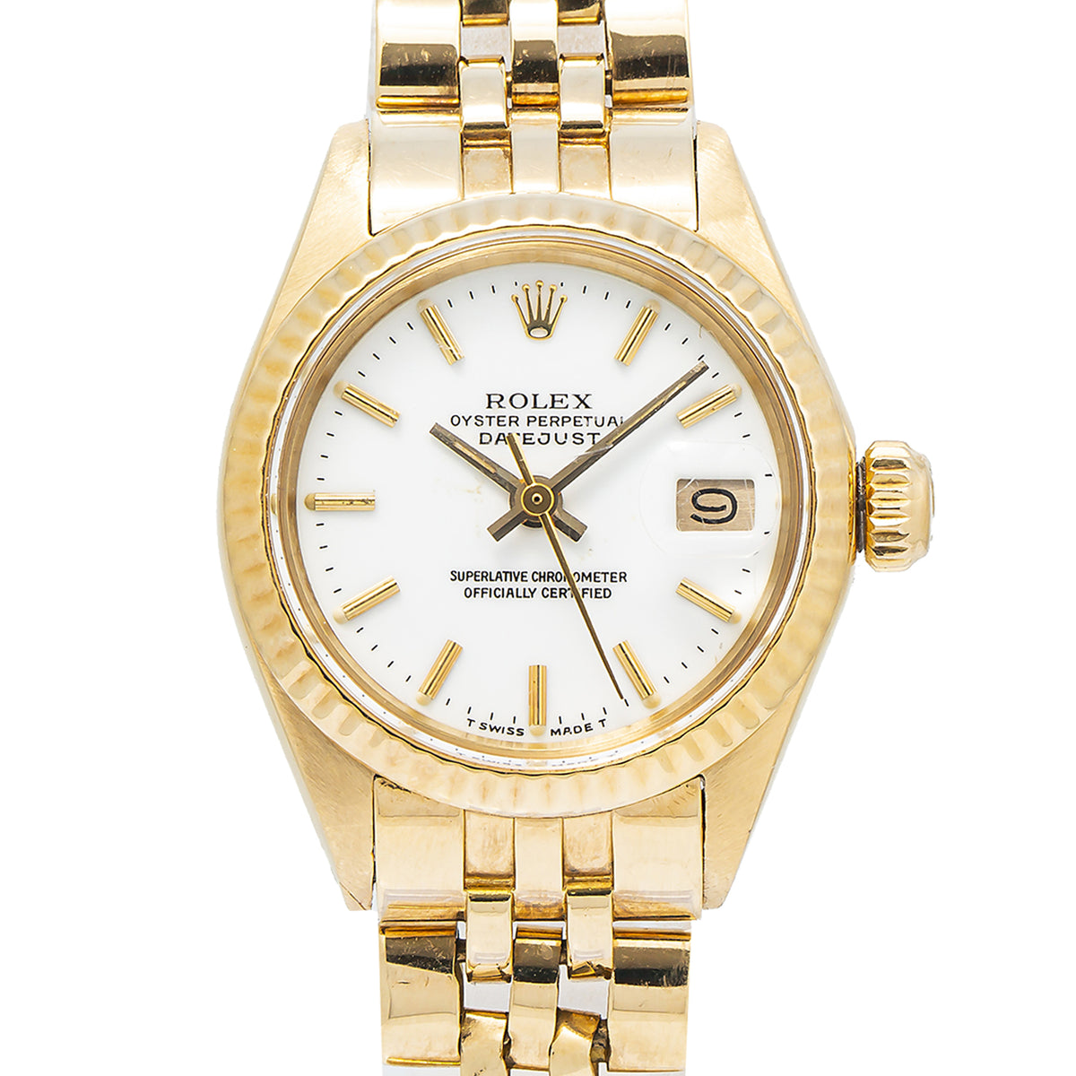 Rolex Datejust 6917 Jubilee 18K Yellow Gold White Dial Ladies Watch 26mm