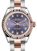 Rolex Datejust 279171 MINT Rose Oyster Aubergine Dial Watch 28mm 2018 Complete
