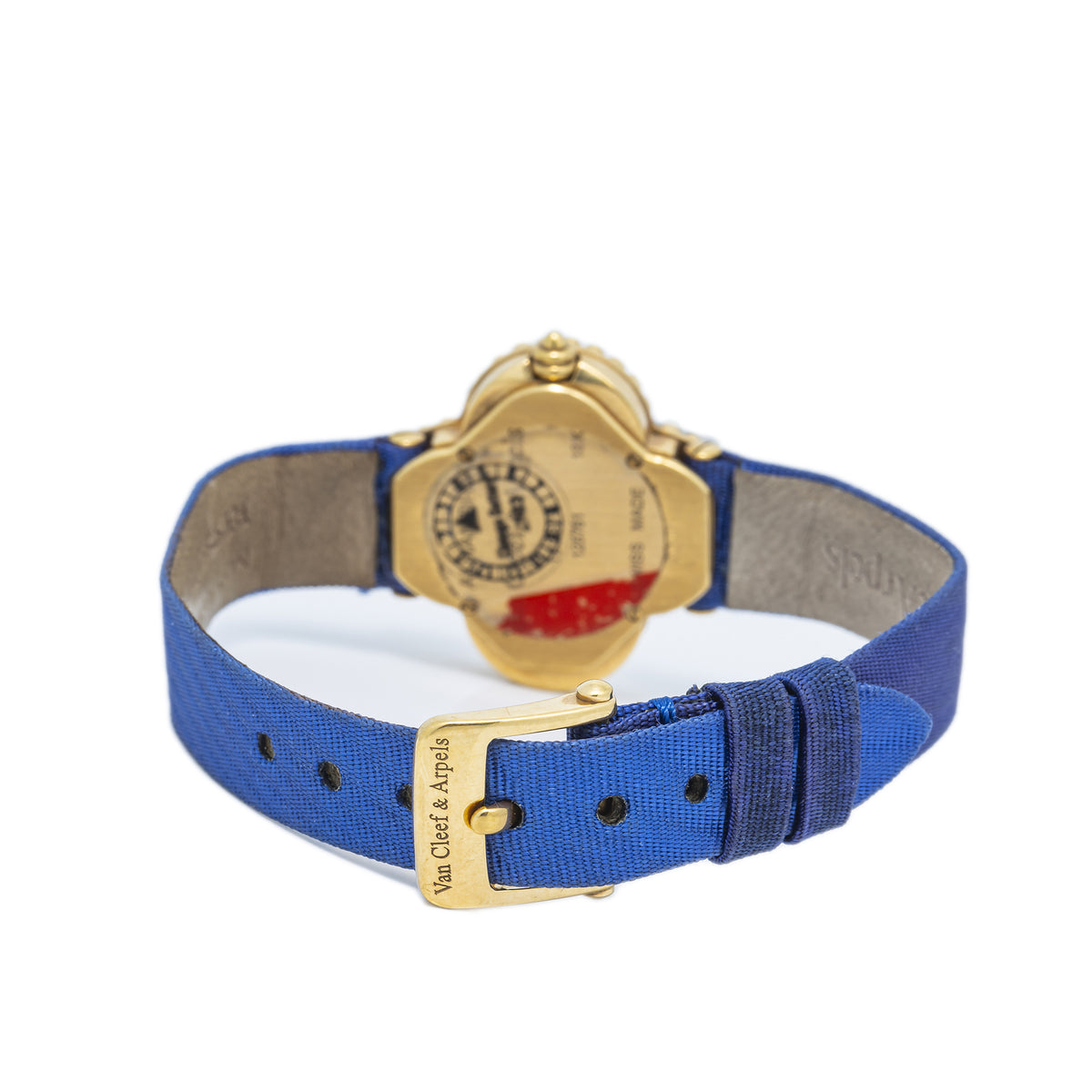 Van Cleef & Arpels Alhambra 18K Yellow Gold Lapis Lazuli Dial Quartz Ladies 26mm