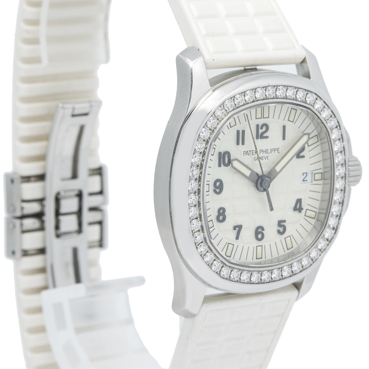 Patek Philippe Aquanaut Luce 5067A SS Quartz White Dial Diamond Lady 35mm