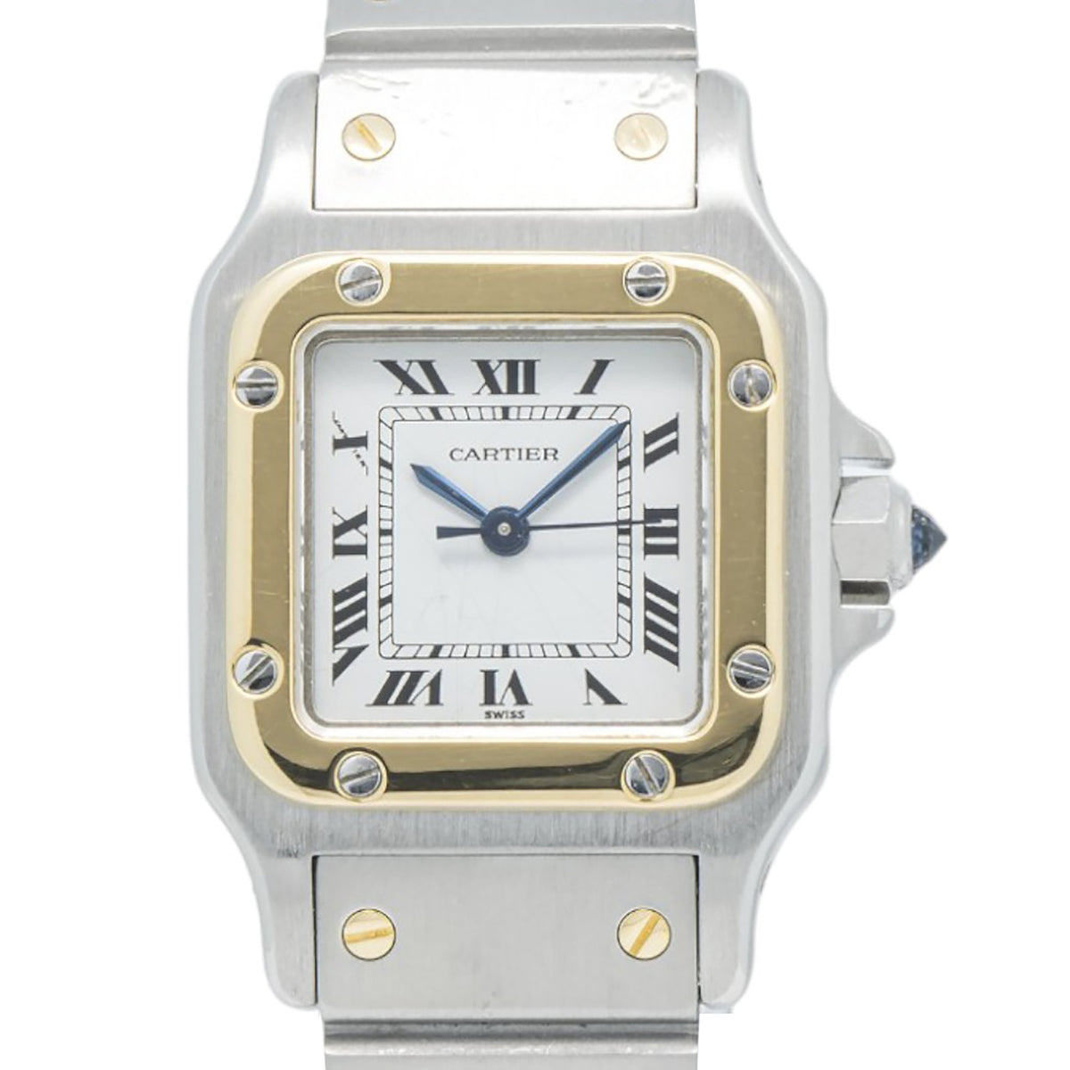 Cartier Santos Galbee 1170902 Vintage 18k Two Tone Automatic Ladies Watch 24mm