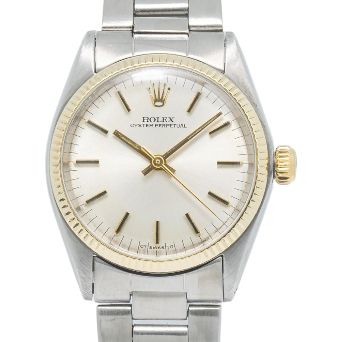 Rolex Oyster Perpetual 6751 Two Tone  Auto Silver Dial Midsize Ladies Watch 31mm