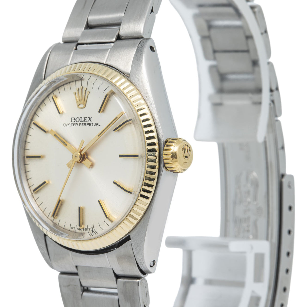 Rolex Oyster Perpetual 6751 Two Tone  Auto Silver Dial Midsize Ladies Watch 31mm