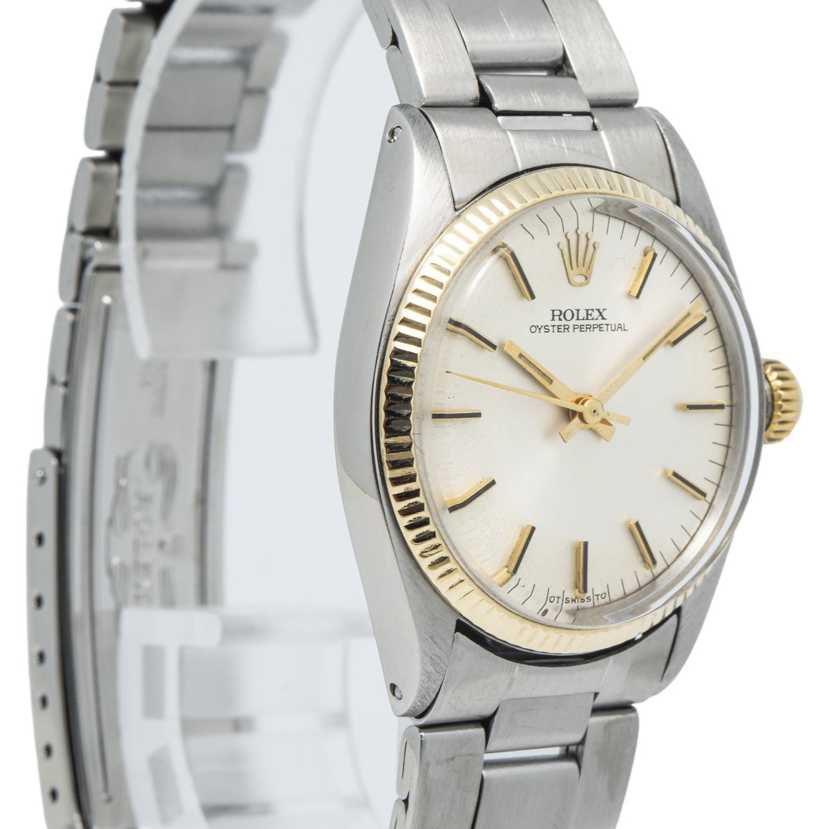 Rolex Oyster Perpetual 6751 Two Tone  Auto Silver Dial Midsize Ladies Watch 31mm