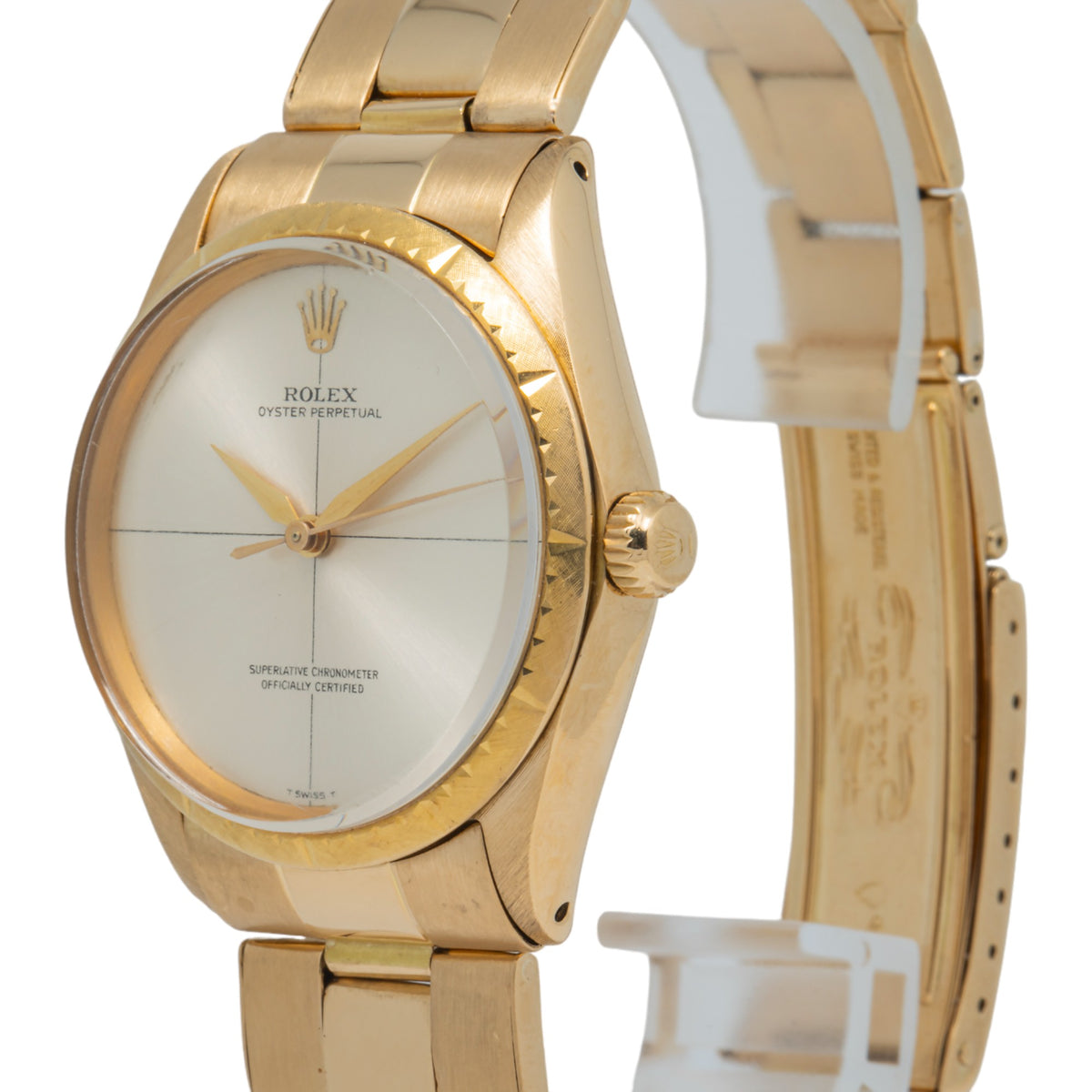 Rolex Oyster Perpetual 1009 18K Yellow Gold Zephyr Dial Manual Unisex 34mm