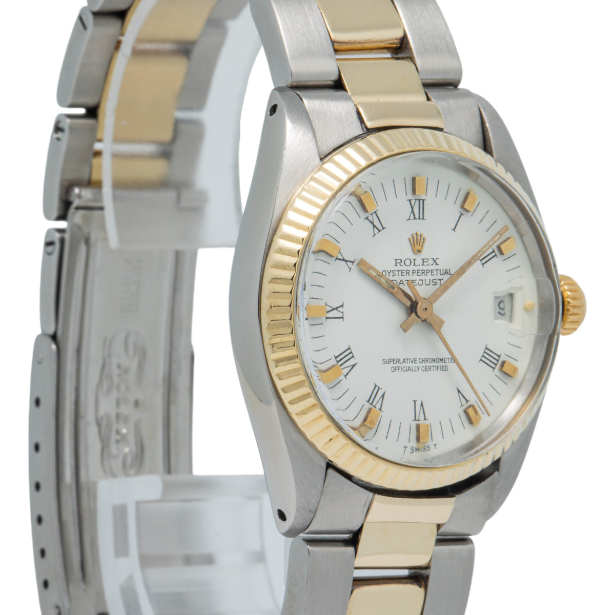 Rolex Datejust 6827 14k YG  Two Tone Oyster White Dial Auto Ladies Watch 31mm