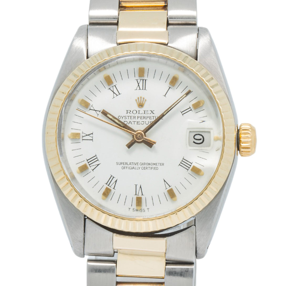 Rolex Datejust 6827 14k YG  Two Tone Oyster White Dial Auto Ladies Watch 31mm