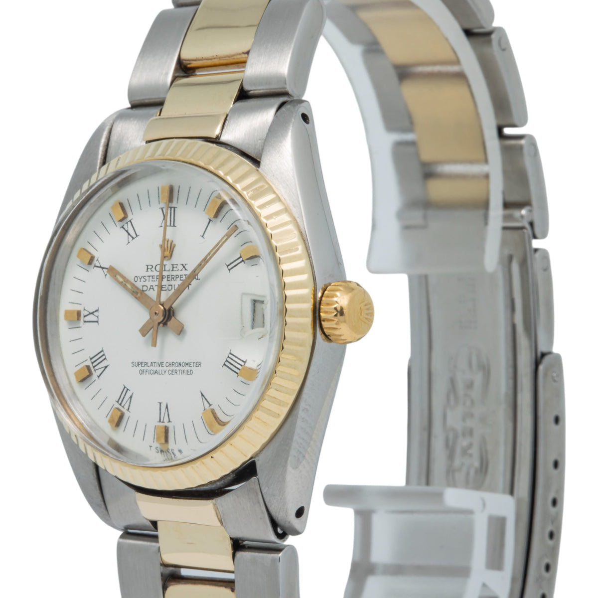 Rolex Datejust 6827 14k YG  Two Tone Oyster White Dial Auto Ladies Watch 31mm