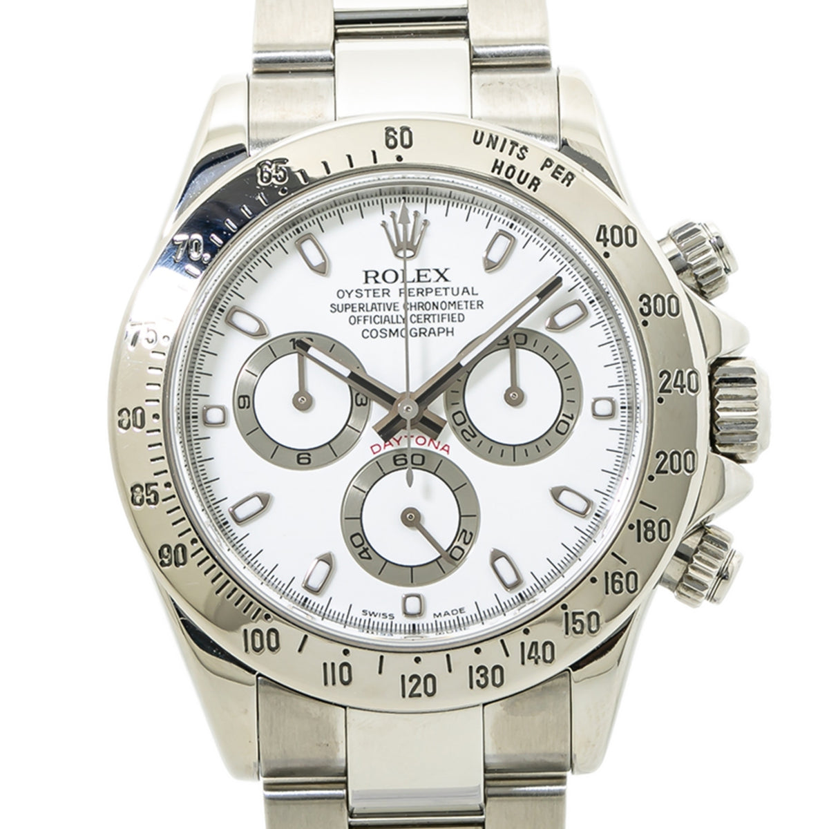 Rolex Daytona 116520 Cosmograph 2010 Card White Dial Stainless Mens Watch 40MM