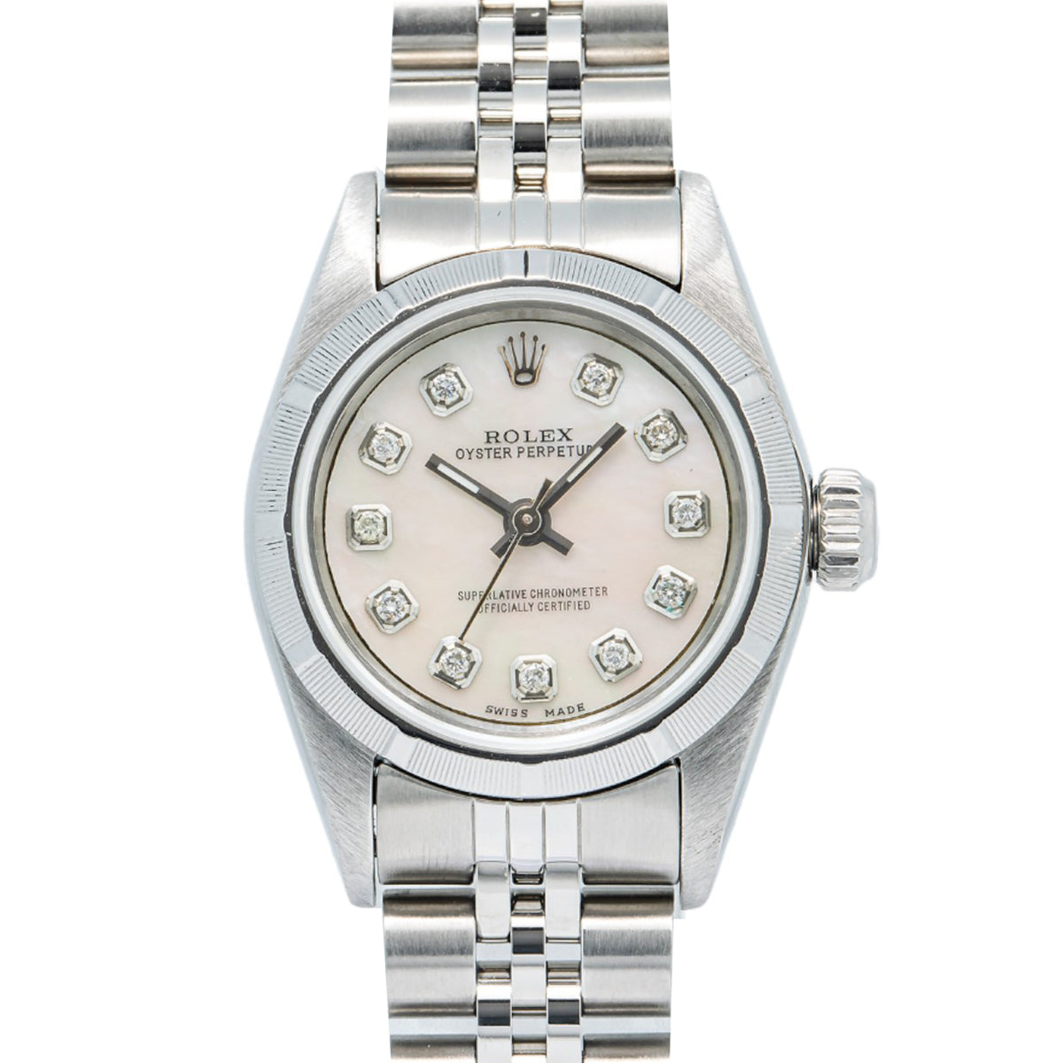 Rolex Oyster Perpetual 67230 Stainless Jubilee MOP Dial Auto Ladies Watch 24mm