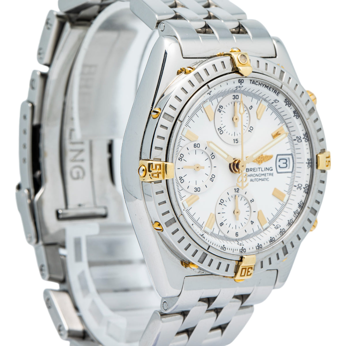 Breitling Chronomat B13352 Two Tone Chronograph Date Auto Men Watch 39mm