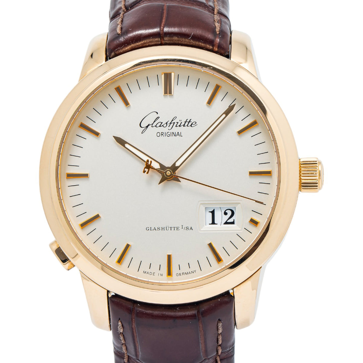 Glashutte Senator Panorama Date 10003110104 18K Rose Gold Auto Unisex Watch 40mm