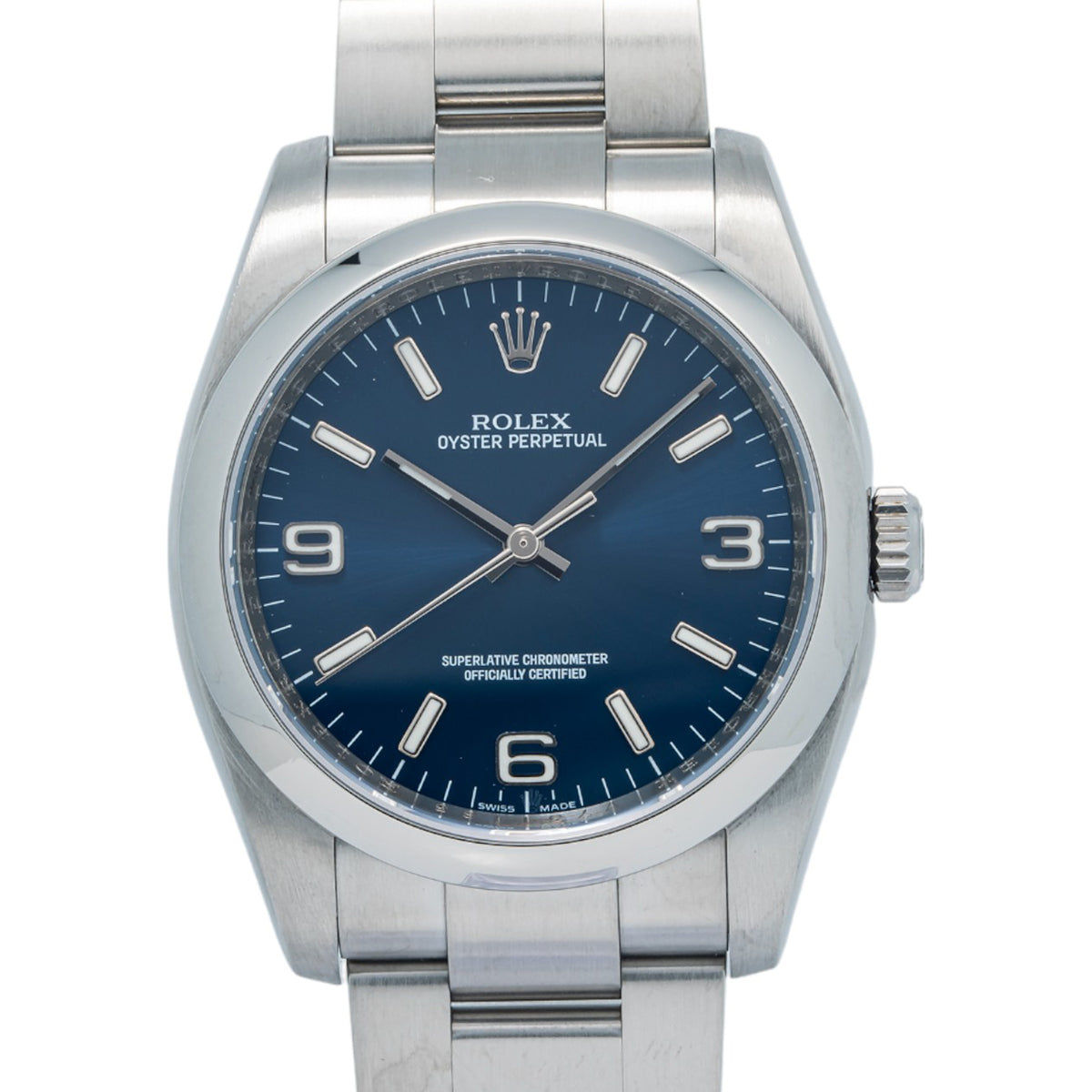 Rolex Oyster Perpetual 116000 Stainless Steel Blue Dial Auto Unisex Watch 36mm