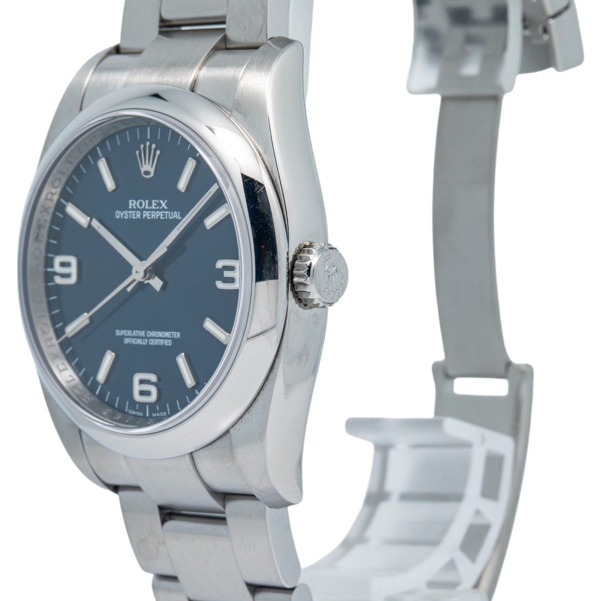 Rolex Oyster Perpetual 116000 Stainless Steel Blue Dial Auto Unisex Watch 36mm