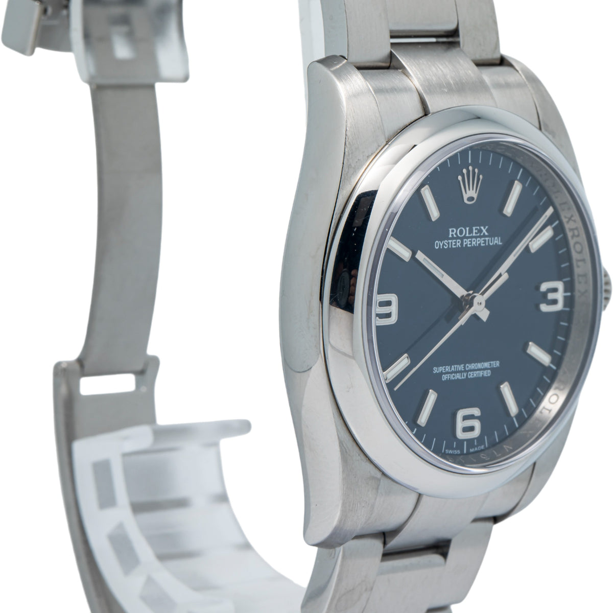 Rolex Oyster Perpetual 116000 Stainless Steel Blue Dial Auto Unisex Watch 36mm