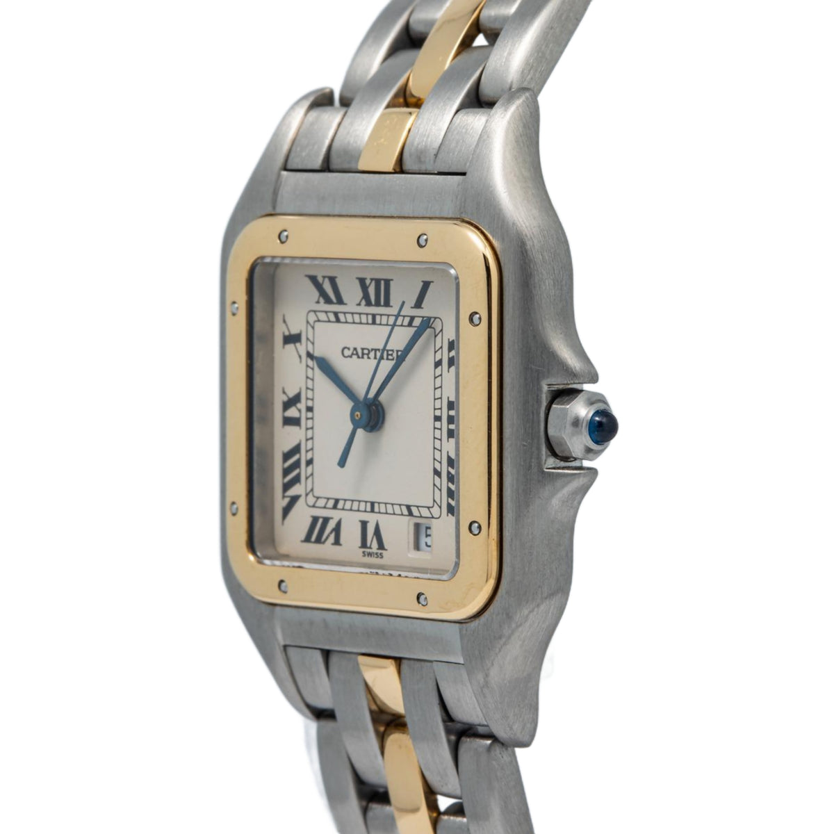 Cartier Panthere 183949 1Row 18k Yellow Two Tone Cream Dial Quartz Ladies 27mm