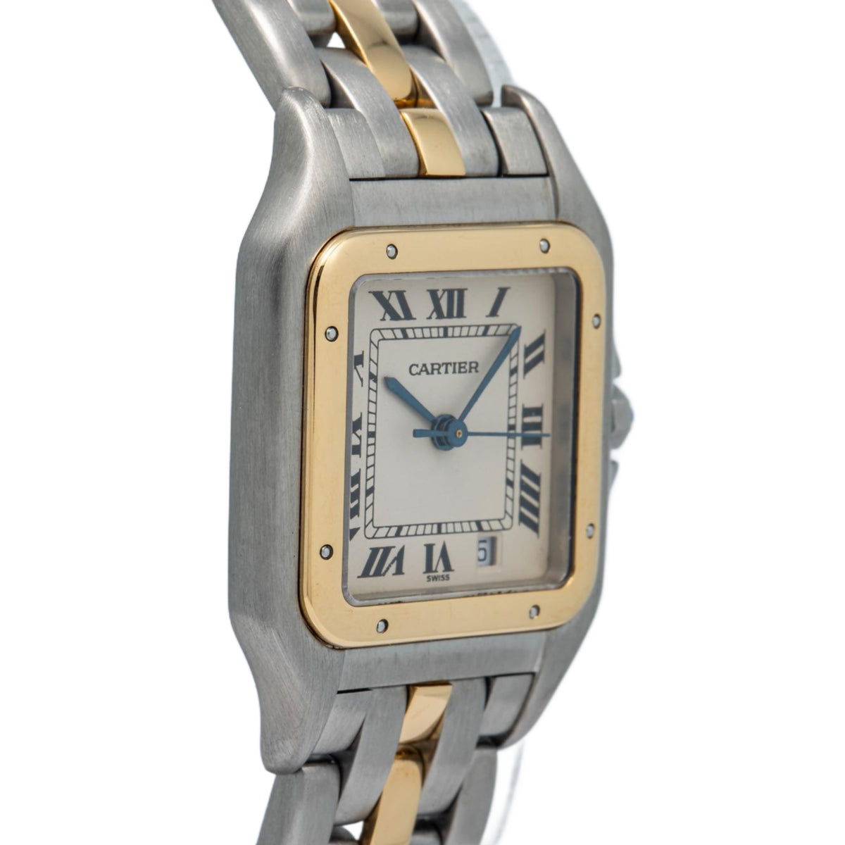 Cartier Panthere 183949 1Row 18k Yellow Two Tone Cream Dial Quartz Ladies 27mm