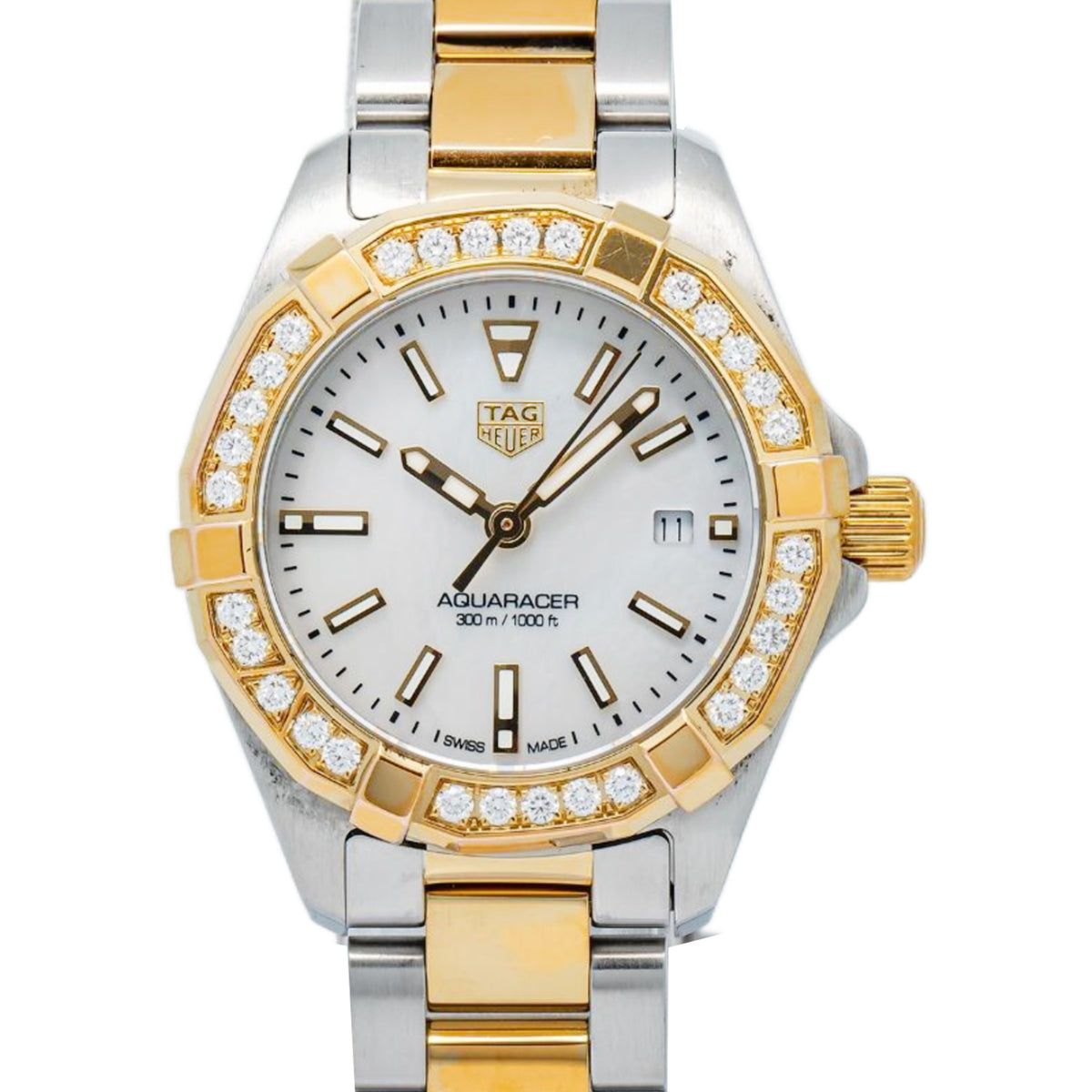 TAG Heuer Aquaracer WBD1421.BB0320 Two Tone  MOP Dial Quartz Ladies Watch 27mm