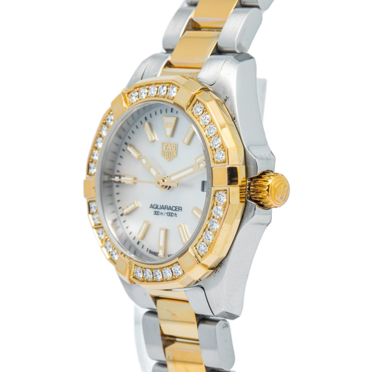 TAG Heuer Aquaracer WBD1421.BB0320 Two Tone  MOP Dial Quartz Ladies Watch 27mm