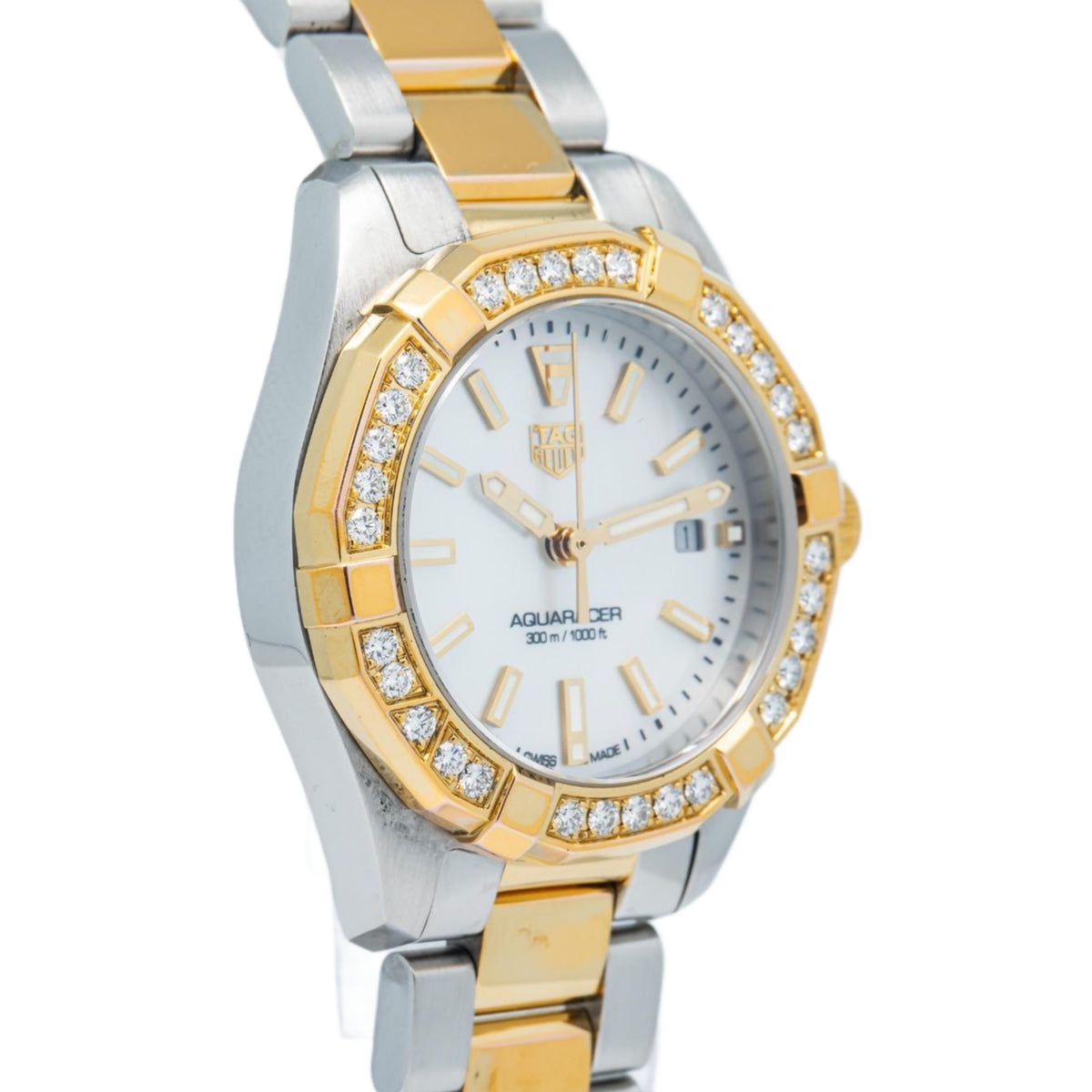 TAG Heuer Aquaracer WBD1421.BB0320 Two Tone  MOP Dial Quartz Ladies Watch 27mm