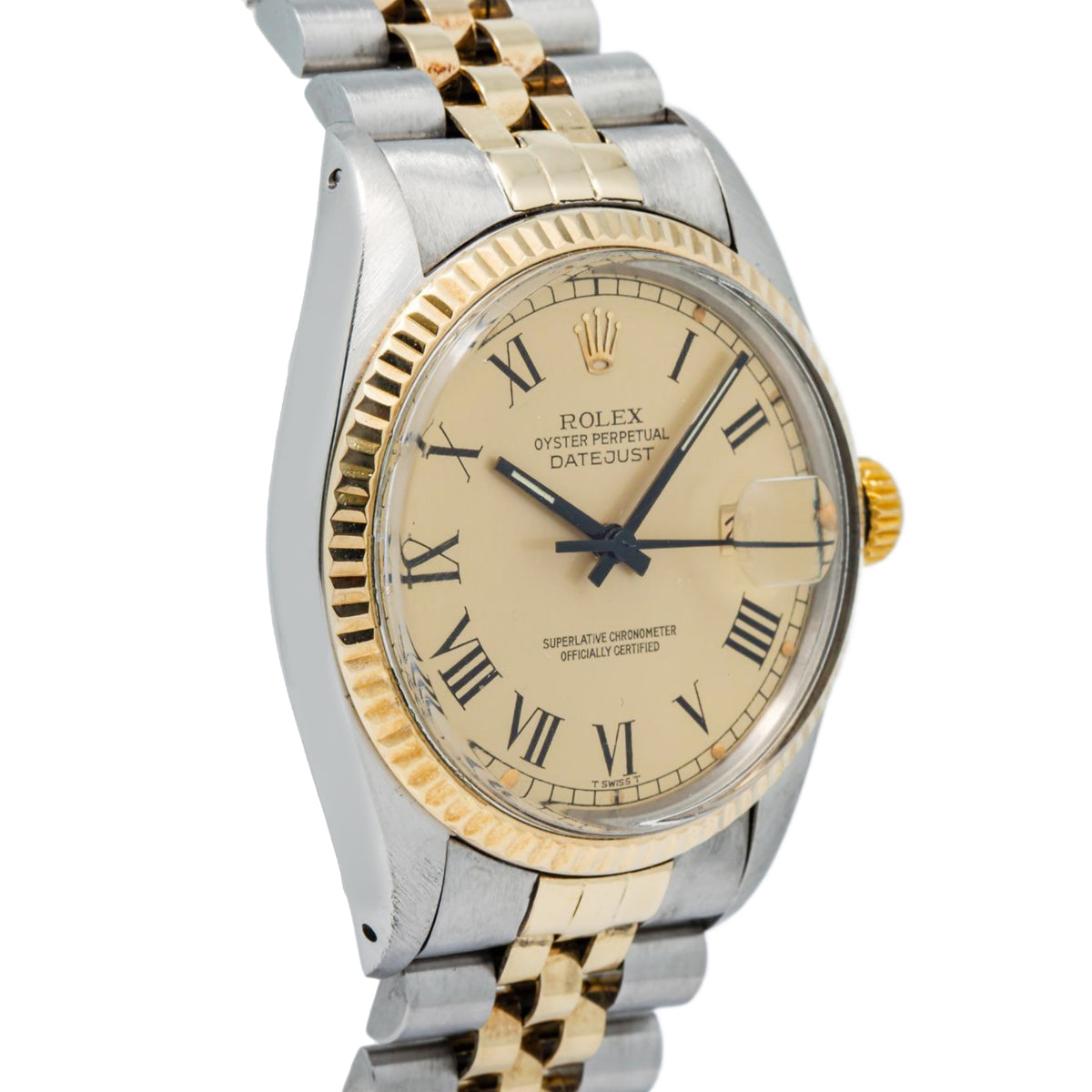 Rolex Datejust 16013 Jubilee Two Tone Champagne Buckley Dial Auto Mens 36mm