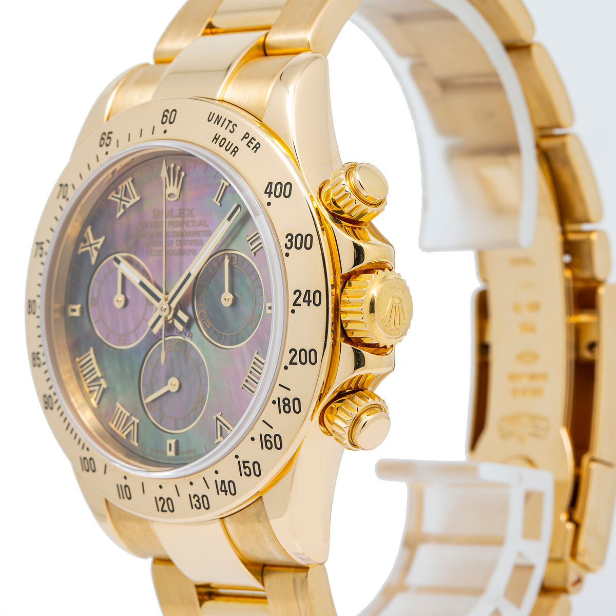 Rolex Daytona 116528 2009 Box&Paper 18K Yellow Gold Tahitian MOP Dial Watch 40mm