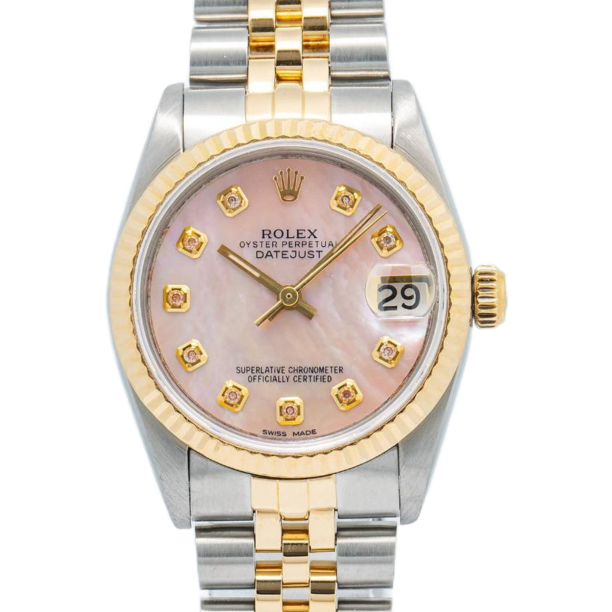 Rolex DateJust 68273 Jubilee Two Tone 18k Yellow Gold MOP Dial Auto Ladies 31mm