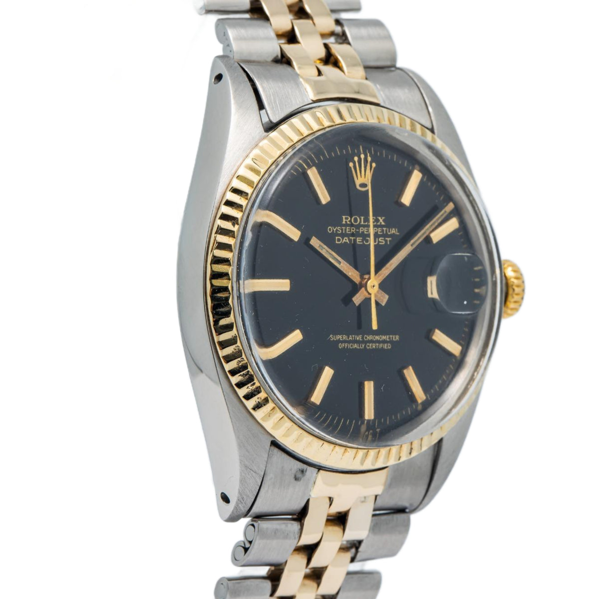 Rolex Datejust 1601 18K YG Two Tone Jubilee Gilt Dial Automatic Men Watch 36mm