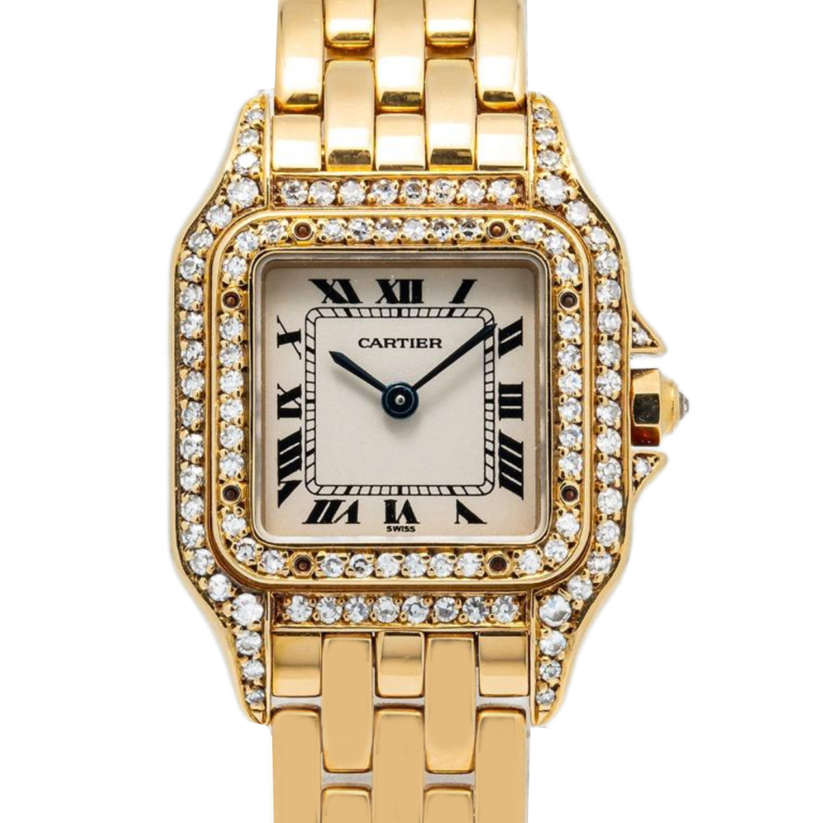 Cartier Panthere 866919 WF3072B9 18K Yellow Gold Diamond Bezel Quartz Lady 22mm